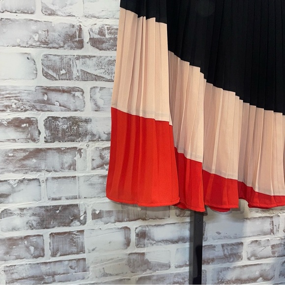 Maeve color blocked  Pleated Skirt large - Picture 5 of 11